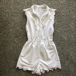 Urban Outfitters lace edged romper